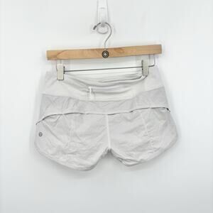 Lululemon Speed Up Shorts Women 4 White Athleisure Gym Performance Stretch Comfy